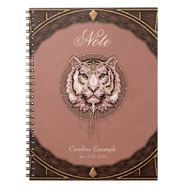 Cuaderno Representación cautivadora y artística de un tigre (Frente)