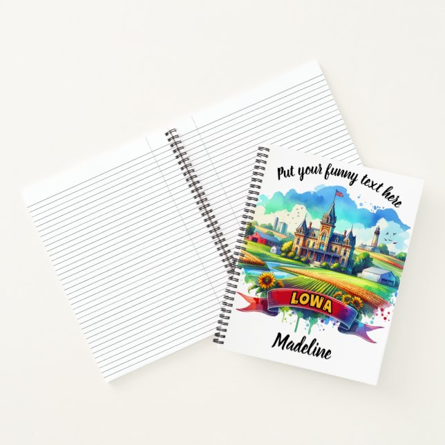 Cuaderno Representación colorida de una icónica granja de I (Interior)