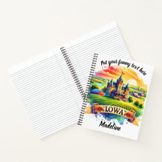 Cuaderno Representación colorida de una icónica granja de I