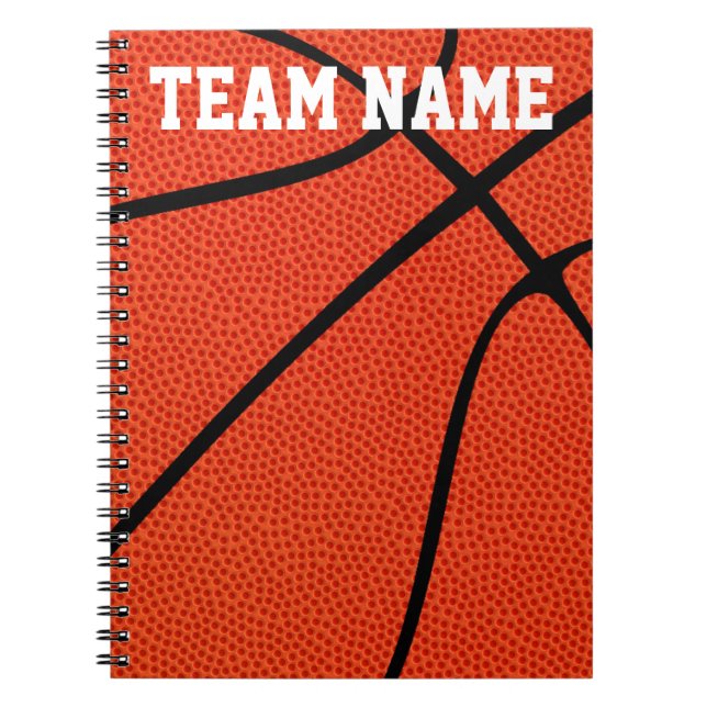 Cuaderno Reproductor de baloncesto personalizado, entrenado (Frente)