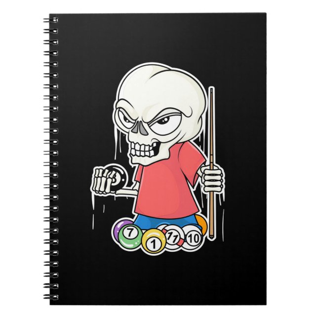 Cuaderno Reproductor de Billiards | Skull Billiard Player (Frente)
