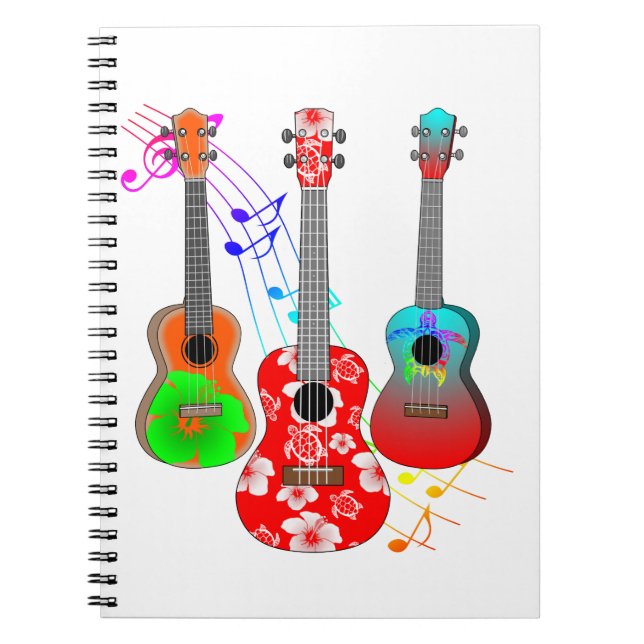Cuaderno Reproductor de Ukulele Island Tropical (Frente)