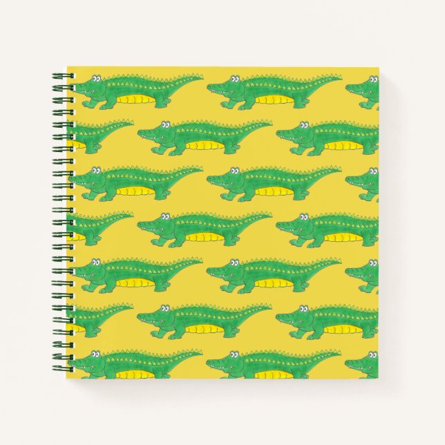 Cuaderno Reptil de cocodrilo de cocodrilo de gator verde (Anverso)