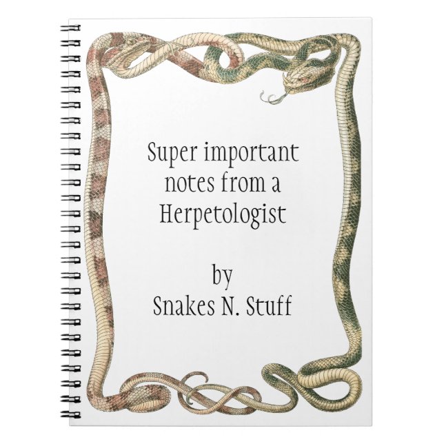 Cuaderno Reptiles Antiguos, Serpientes o Víboras Entrelazad (Frente)