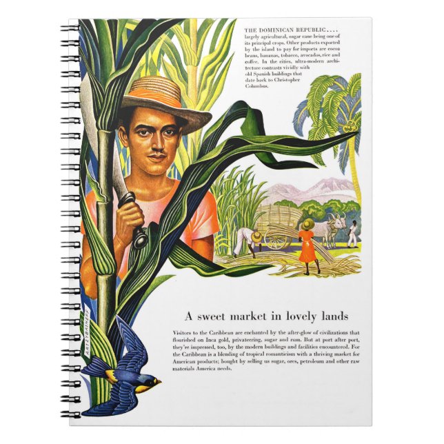 Cuaderno República Dominicana, plantación del azúcar de (Frente)