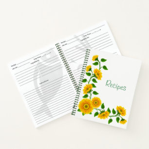 Cuaderno Rereceta para portátiles-girasoles