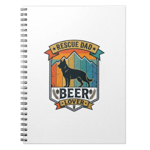 Cuaderno Rescate Papá Amante Cerveza Perro Vintage Atardece