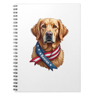 Cuaderno Rescate Patriótico de Golden Retriever Camiseta Vi