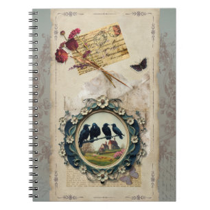 Cuaderno Reserva de basura con Rosas y Raven