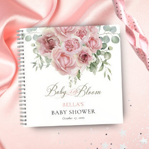 Cuaderno Reserva de bebé chica en Bloom Baby Shower