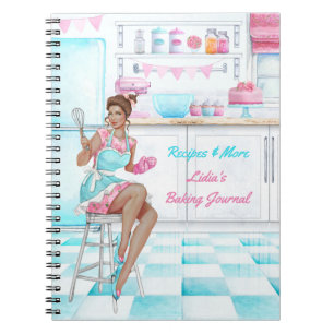 Cuaderno Reserva de recetas Cocina Retro Hornear y Cocinar