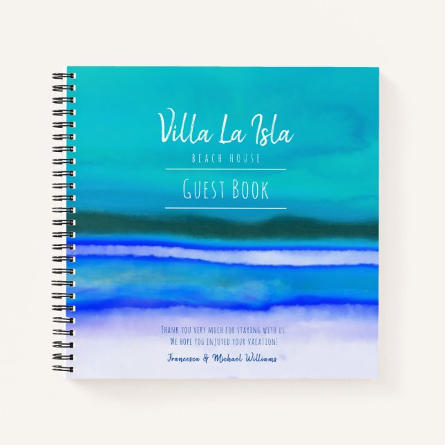 Cuaderno Reserve Vacaciones Rental Beach House Ocean Blue (Anverso)