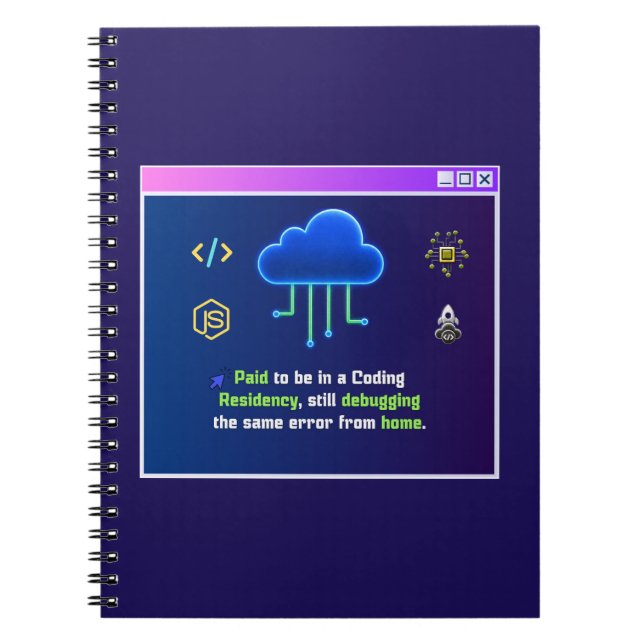 Cuaderno Residencia de codificación divertida, hacker de ne (Frente)