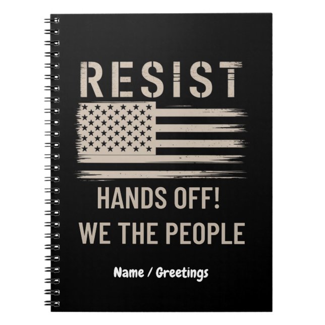 Cuaderno Resista a la camiseta de protesta de Trump (Frente)