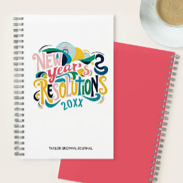 Cuaderno Resoluciones Divertidas de Año Nuevo Tipografía Mo