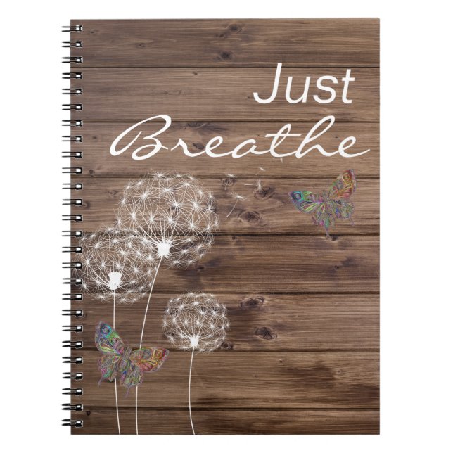 Cuaderno Respira Dandelions Mariposa Madera (Frente)