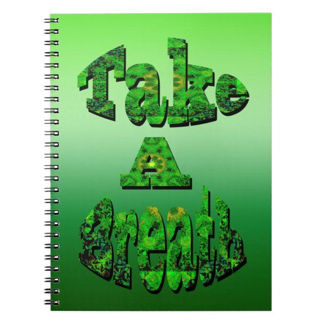 Cuaderno Respira, Escrito En Verde, (Frente)