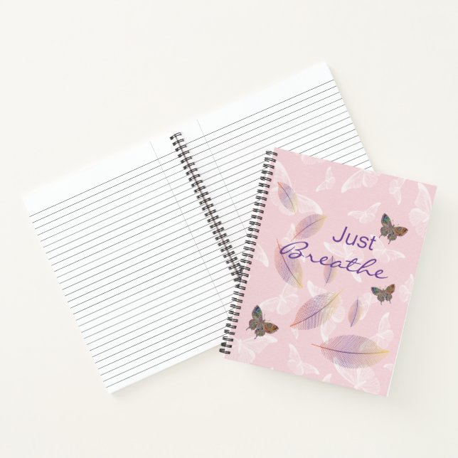 Cuaderno Respira las hojas mariposas rosadas (Interior)