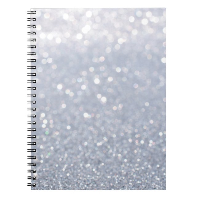 Cuaderno resplandeciente fondo abstracto del purpurina plat (Frente)