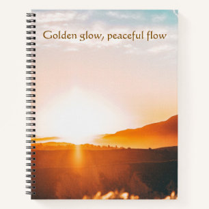 Cuaderno Resplandor Dorado Flujo Pacífico Paisaje Sereno