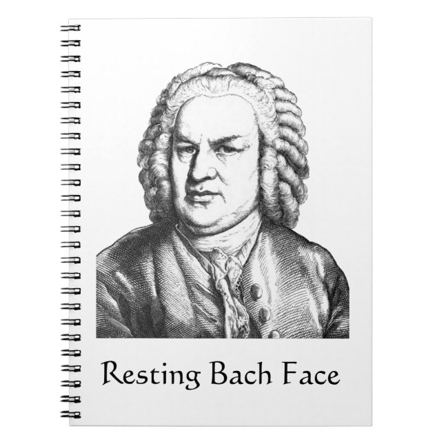 Cuaderno Resting Bach Face Classical Music Composer (Frente)