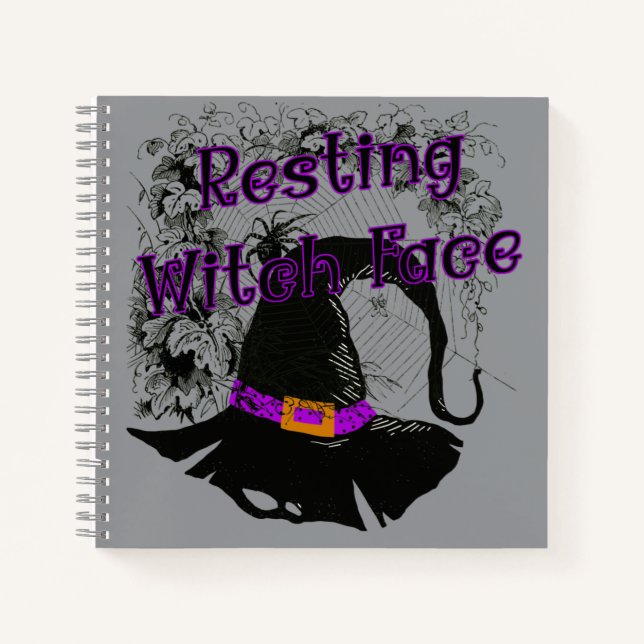 Cuaderno Resting Witch Face - Halloween Spider Web (Anverso)