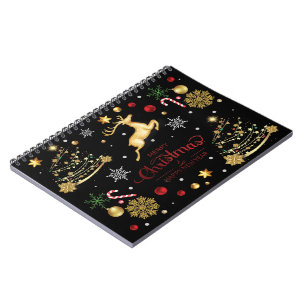 Cuaderno Resto dorado rojo, moro árbol de Navidad