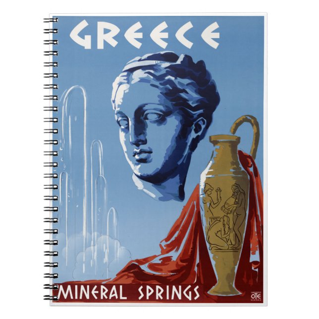 Cuaderno Resto Poster de viajes de la época de las manantia (Frente)