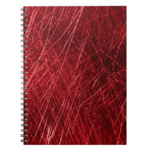 Cuaderno Resumen abstracto de fondo de arañazos rojos, enve