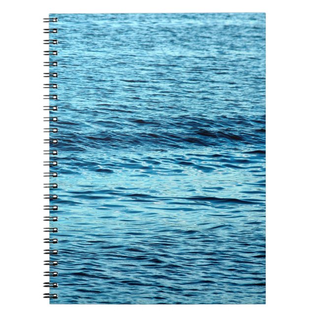 Cuaderno Resumen abstracto de la ola de agua azul, acua, (Frente)