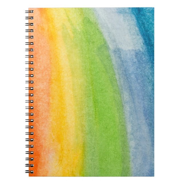 Cuaderno Resumen acuarela color arcoiris fondo (Frente)