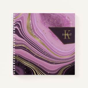 Cuaderno Resumen Agate Monograma Mauve ID827