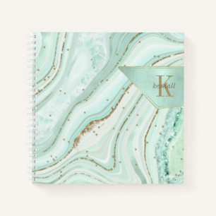 Cuaderno Resumen Agate Monograma Mint para portátiles ID827