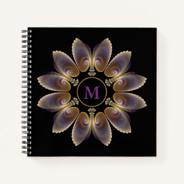 Cuaderno Resumen Angel Wings Mandala Fractal Monograma