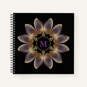 Cuaderno Resumen Angel Wings Mandala Fractal Monograma