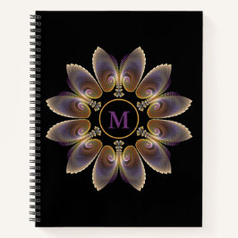 Cuaderno Resumen Angel Wings Mandala Fractal Monograma
