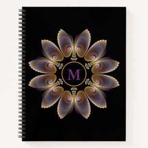 Cuaderno Resumen Angel Wings Mandala Fractal Monograma