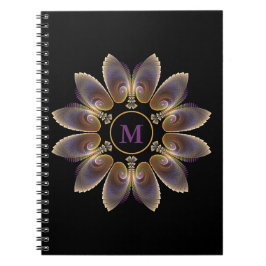 Cuaderno Resumen Angel Wings Mandala Fractal Monograma