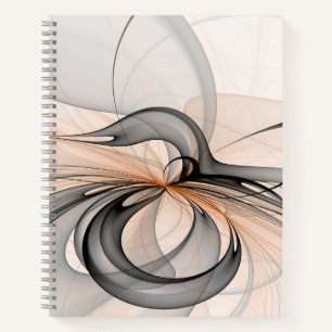 Cuaderno Resumen Antracita Grey Siena Arte Fractal Moderno