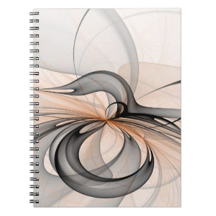 Cuaderno Resumen Antracita Grey Siena Arte Fractal Moderno