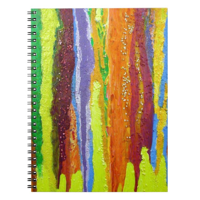 Cuaderno Resumen Art rainbow stripes de pintura goteo (Frente)