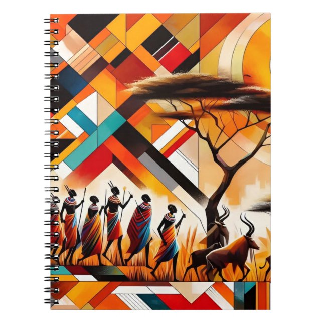 Cuaderno Resumen arte africano masai geométrico (Frente)