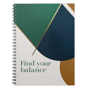 Cuaderno Resumen Arte geométrico Espiral portátil moderno