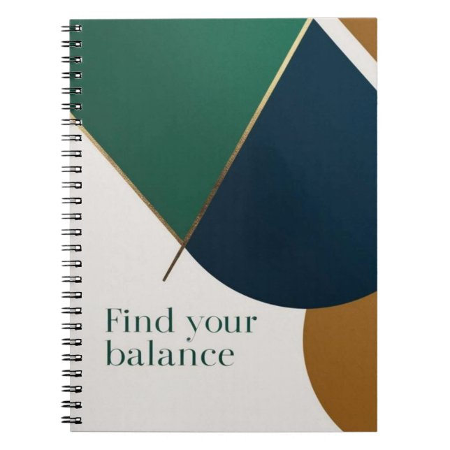 Cuaderno Resumen Arte geométrico Espiral portátil moderno (Frente)