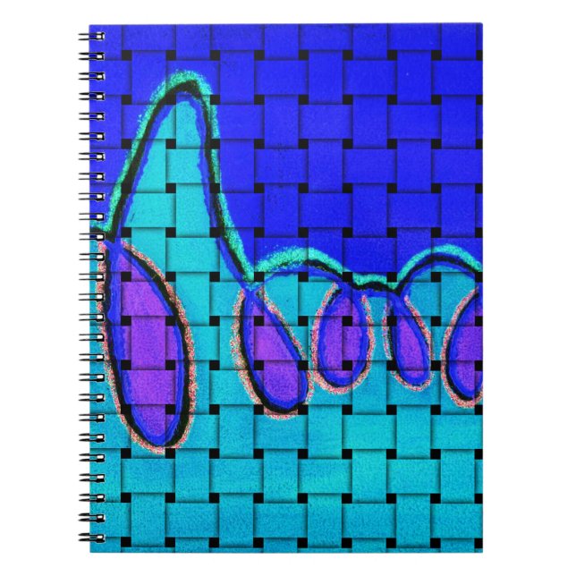 Cuaderno Resumen azul francés con textura trenzada (Frente)