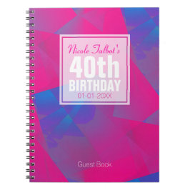 Cuaderno Resumen Azul rosado 40º Libro de cumpleaños 10a
