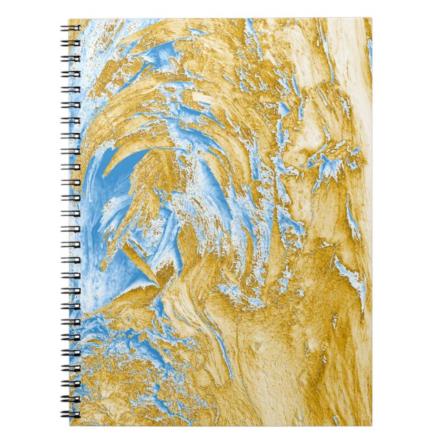 Cuaderno Resumen Azul suave: Toques dorados. (Frente)