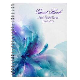 Cuaderno Resumen azul y púrpura libro de invitado para duch
