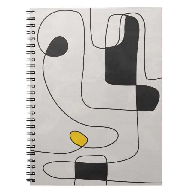 Cuaderno Resumen Bloc de notas de arte de línea mínima (Frente)