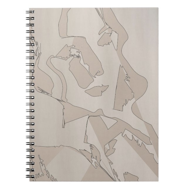 Cuaderno Resumen Bloc de notas de arte de línea mínima (Frente)